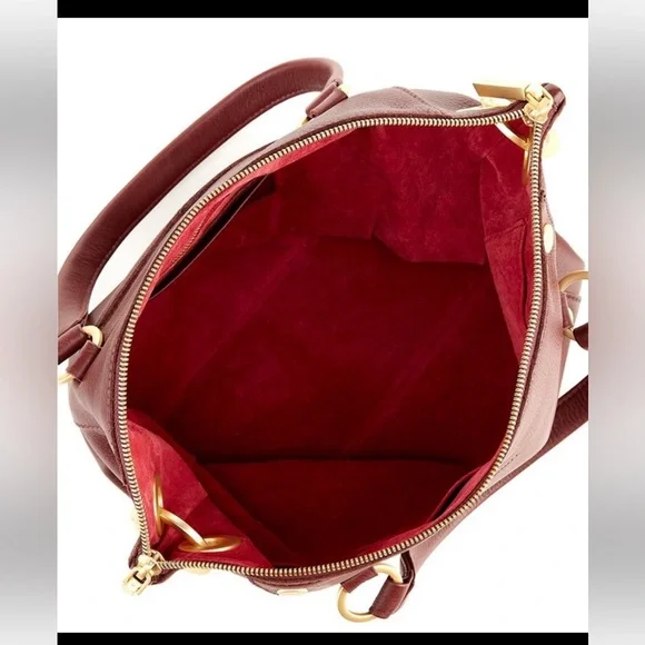 New HAMMITT Daniel Medium Pomodoro Leather Gold Studded SatchelBag MISSING STRAP - Picture 4 of 16